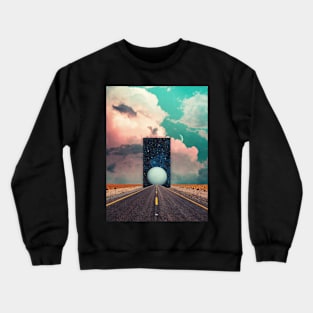 Road To A New World - Space Aesthetic, Retro Futurism, Sci Fi Crewneck Sweatshirt